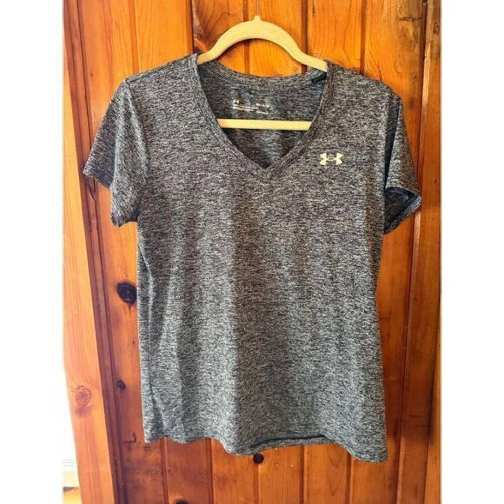 Under Armour Women's V-Neck Athletic T-Shirt‎ Heather Gray Size Medium